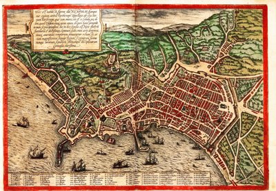 イタリア、ナポリ 作： Georg and Hogenberg Franz (1535 90) Braun