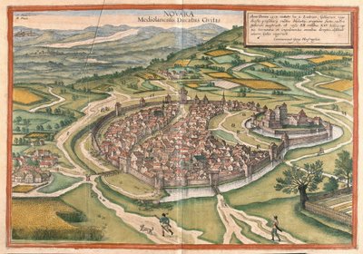 イタリア、ピエモント州ノヴァラ（彫刻 作： Georg Braun and Hogenberg Franz