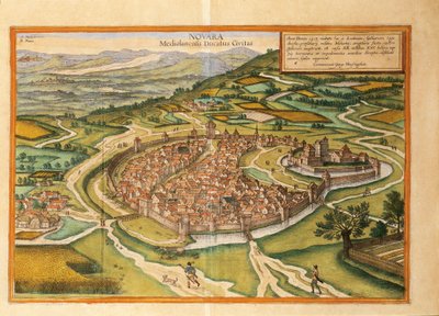 ゲオルク・ブラウンの「Civitates Orbis Terrarum」よりノバラ 作： Georg Braun and Hogenberg Franz