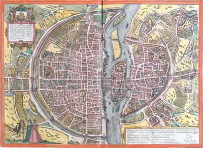 フランス、パリ 作： Georg and Hogenberg Franz (1535 90) Braun