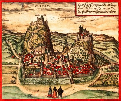 スイス、シオン 作： Georg and Hogenberg Franz (1535 90) Braun