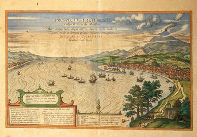 ゲオルグ・ブラウンの「Civitates Orbis Terrarum」よりメッシーナ海峡 作： Georg Braun and Hogenberg Franz