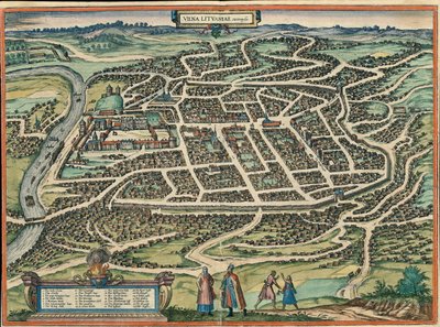 ヴィリニュス、ヴィルナ、リトアニア 作： Georg and Hogenberg Franz (1535 90) Braun