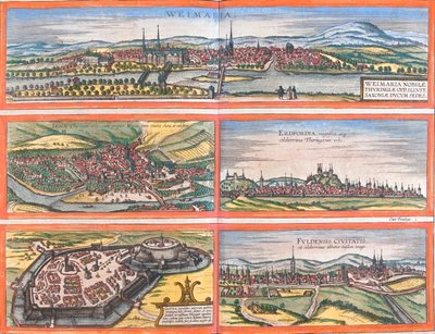 ワイマール、イエナ、エアフルト、ゴータ、フルダ（ドイツ 作： Georg and Hogenberg Franz (1535 90) Braun