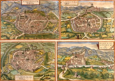 ヴィッセンブルク、ルーファック、コルマール、バーデン、フランス、スイス 作： Georg and Hogenberg Franz (1535 90) Braun