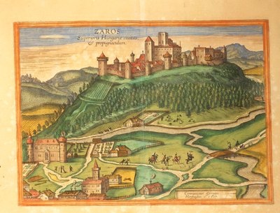 ゲオルグ・ブラウンの「Civitates Orbis Terrarum」よりクレタ島のザロス 作： Georg Braun and Hogenberg Franz