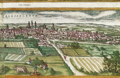 Franz HOGENBERG（1535-1590）による『Civitatis Orbis Terrarum』のValladolid付近の農地。 作： Georg Braun and Hogenberg Franz