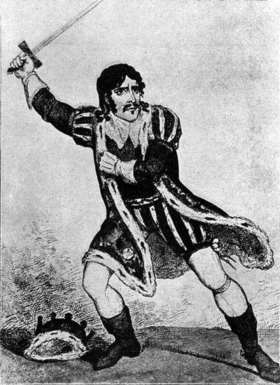 リチャード3世役 エドモンド・キーン（1787-1833） 作： George (after) Cruikshank