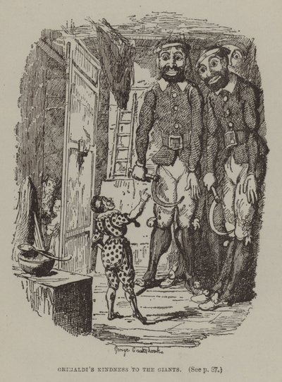 グリマルディの巨人への優しさ(エングレービング) 作： George (after) Cruikshank