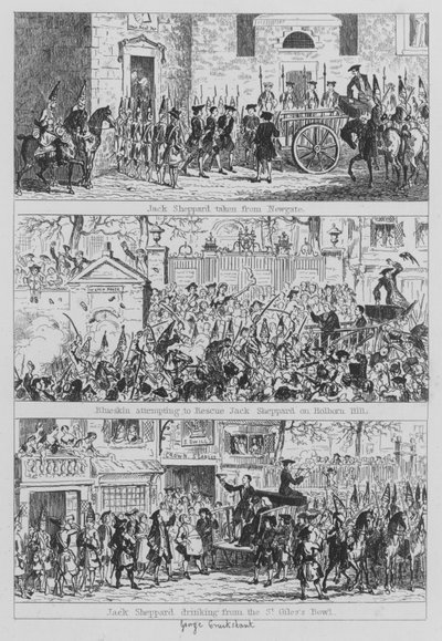 ジャック・シェパードのイラスト（彫刻 作： George (after) Cruikshank