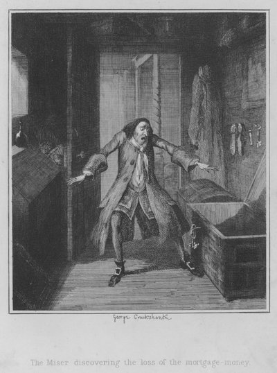 抵当権の喪失を発見するマイザー（彫刻 作： George (after) Cruikshank