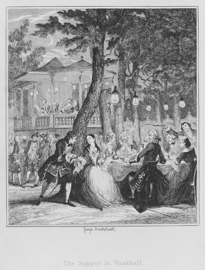 ヴォクスホールでの晩餐（エングレーヴィング 作： George (after) Cruikshank