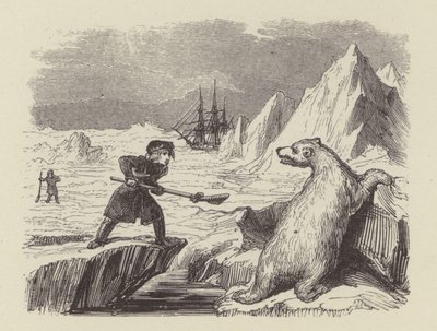 ホッキョクグマを仕留める若き日のネルソン(エングレービング) 作： George (after) Cruikshank