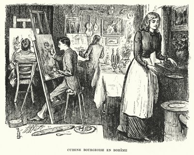 ジョージ・デュ・モーリアの「トリルビー」のイラスト（彫刻 作： George (after) Du Maurier
