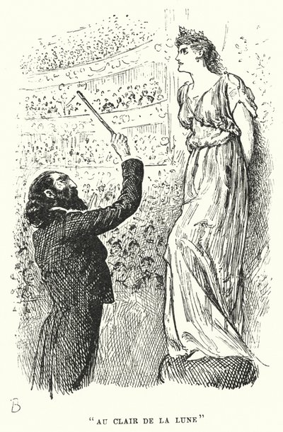 ジョージ・デュ・モーリアの「トリルビー」のイラスト（彫刻 作： George (after) Du Maurier
