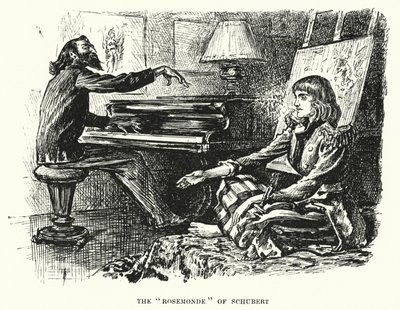 ジョージ・デュ・モーリアの「トリルビー」のイラスト（彫刻 作： George (after) Du Maurier