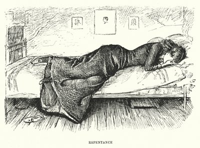 ジョージ・デュ・モーリアの「トリルビー」のイラスト（彫刻 作： George (after) Du Maurier