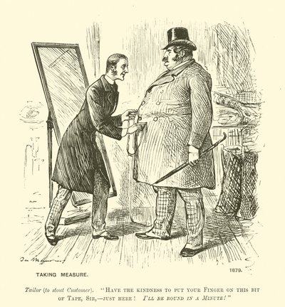 計測中（彫刻 作： George (after) Du Maurier