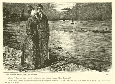 女性の高等教育について（彫刻 作： George (after) Du Maurier