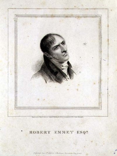 ロバート・エメット（Robert Emmet Esq.(1778-1803) J.ヒースの彫刻、G.ロビンソンの出版、ロンドン 作： George (after) Petrie