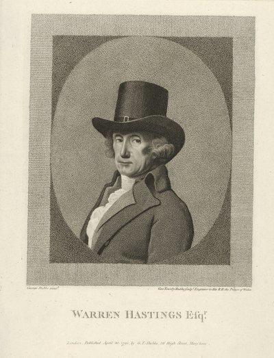 ウォーレン・ヘイスティングスの肖像、パブ。1795年（彫刻）。 作： George (after) Stubbs