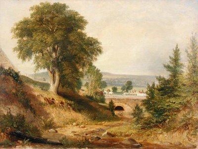 流れを渡る水路橋 1840-49年頃 （油彩・キャンバス 作： George (attr.) Harvey