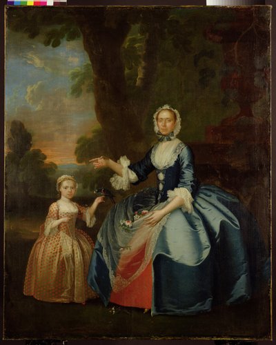 レトフォードのドーソン夫人と娘の肖像 1749年頃 油彩・カンヴァス 作： George (attr.to) Stubbs