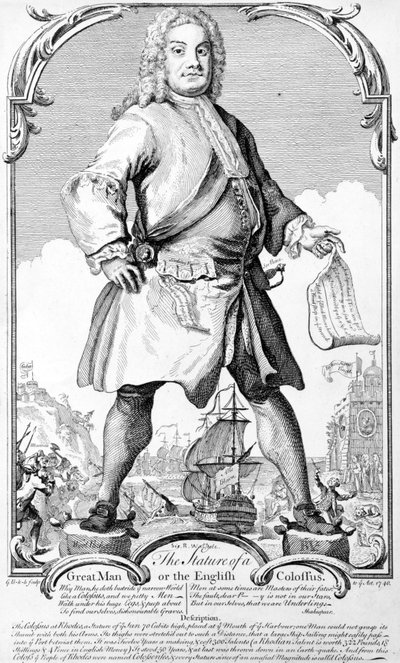 偉人の身長、あるいはイギリスの巨像 作： George (c.1706–71) Bickham