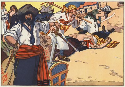 海賊たちは通りを駆け巡り、燃え、略奪し、殺害しました 作： George Alfred Williams