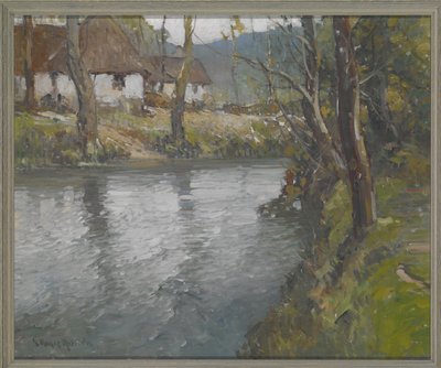 ノルマンディーの灰色の日、1910年頃（キャンバスに油彩） 作： George Ames Aldrich