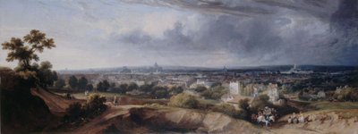 1822年、モンマルトルの高台から見たパリ。 作： George Arnald