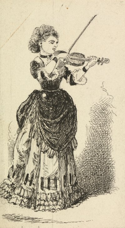 バイオリンを弾く女性 作： George Augustus Sala