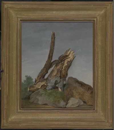 岩と枝の研究、1795年（紙に油彩） 作： George Augustus Wallis
