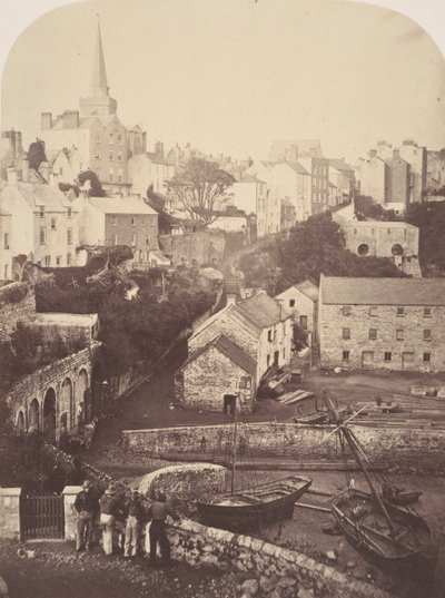 テンビー タウン アンド ハーバーの一部、1853 年。 作： George B. Stokes