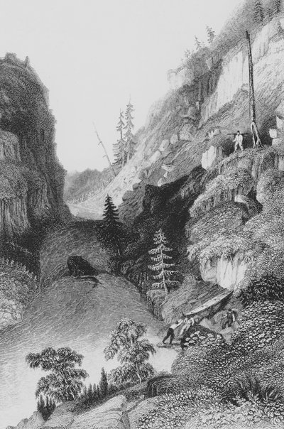 霧氷河のポーテージ、1836 作： George Back