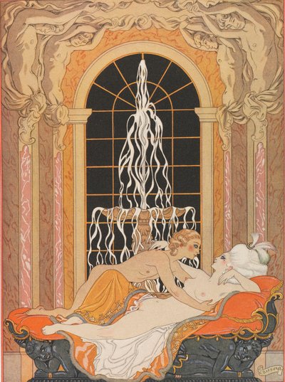 伝説の小説「デンジャラスリエゾンズ」のイラストデンジャラスリエゾンズ、1934年。 作： George Barbier