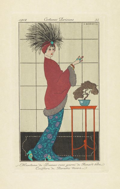 女性とファッションのジャーナル、1912。 作： George Barbier