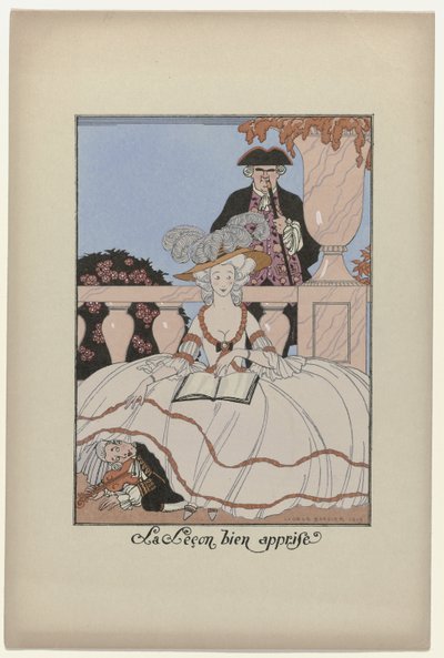 月の花輪、1919年：よく学んだ教訓 作： George Barbier