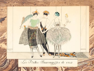 1920年の「Les Belles Sauvageffes」、1924年の「Le Bonheur du Jour or, Les Graces à la Mode」より。 作： George Barbier