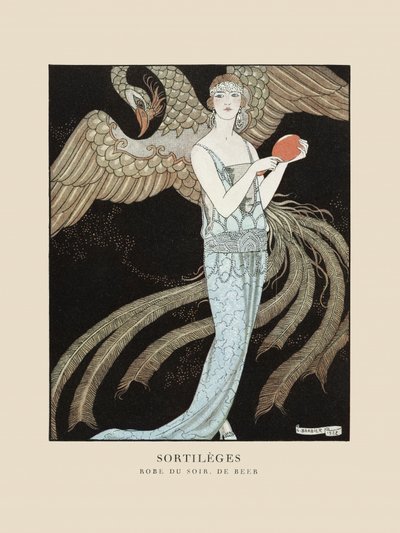 『ソルティレージュ』イブニングドレス、デ・ビール（1922年） ジョージ・バルビエ作 作： George Barbier