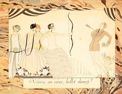美しい女性たちよ、ハートを狙え!Le Bonheur du Jour or, Les Graces à la Mode』（1924年）より。 作： George Barbier