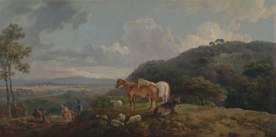 午前：牝馬と羊のいる風景 作： George Barret