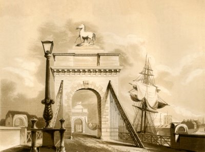 ノーフォーク橋、ニューショアハム、1835年。 作： George Baxter