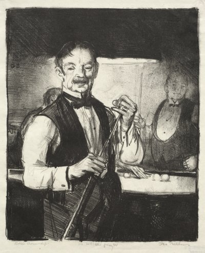 年配のビリヤードプレイヤー 作： George Bellows
