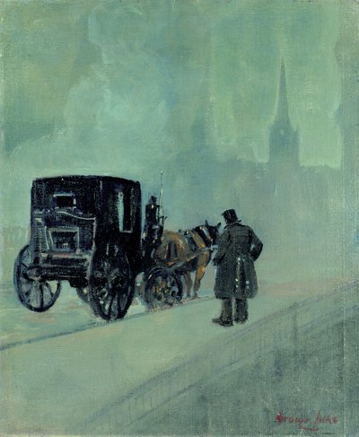 霧の夜 (キャンバスに油彩) 作： George Benjamin Luks