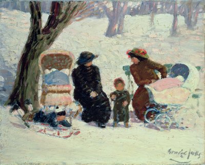 ナースメイド、ハイブリッジパーク（キャンバスに油彩） 作： George Benjamin Luks