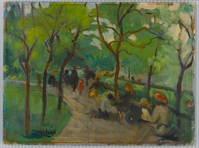 プロスペクトパーク、1902-10年頃（パネルに油彩） 作： George Benjamin Luks