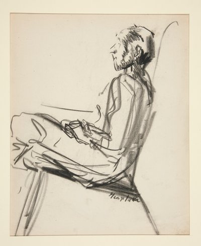 座っている男 作： George Benjamin Luks