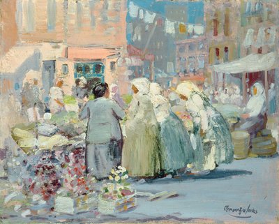 スプリング モーニング、ヒューストン、ディビジョン ストリート、ニューヨーク 作： George Benjamin Luks