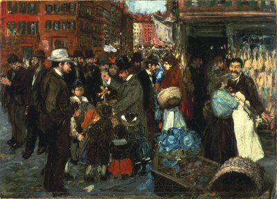 ストリート シーン (ヘスター ストリート) 作： George Benjamin Luks